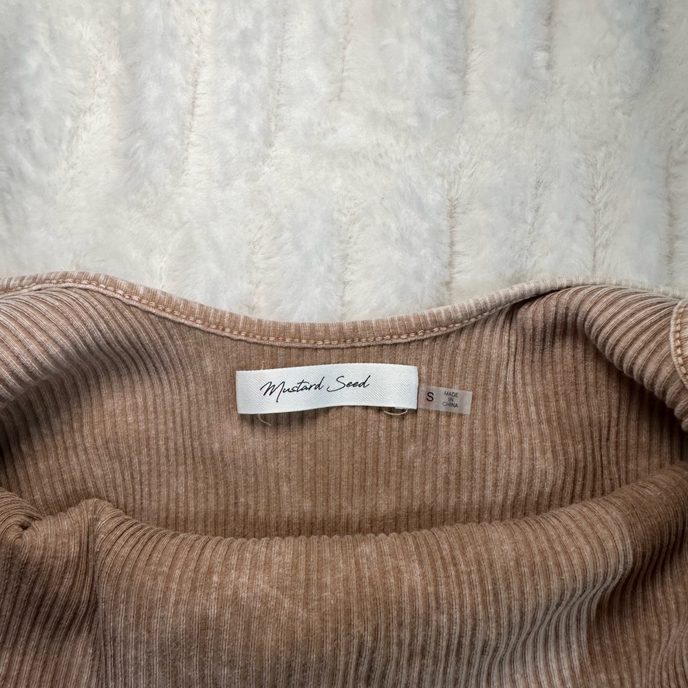 Beige Ribbed Tank Top - Picture 4 of 4